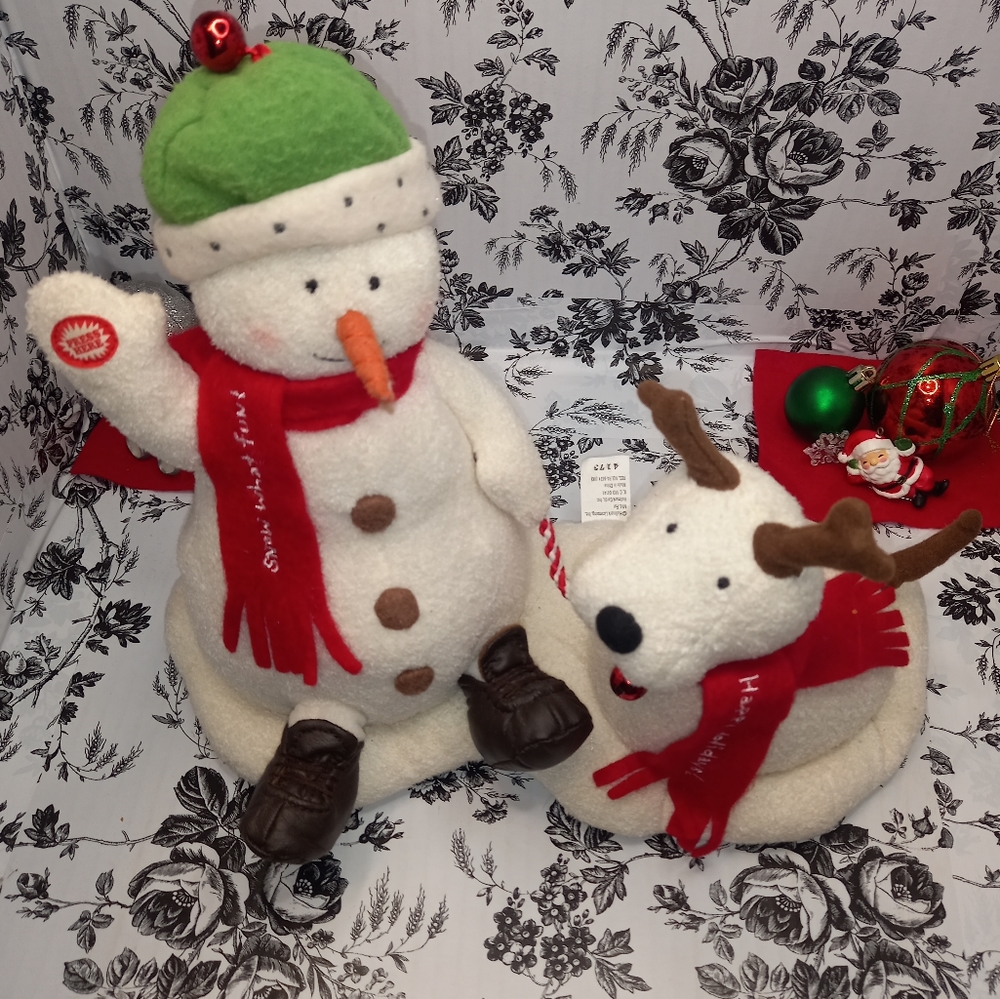 Snowman and Dog Holiday Decoration